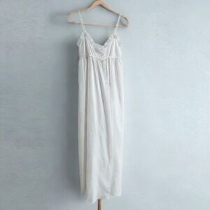 VTG Laura Ashley 1970's White Cotton Wrap Style Slip Dress Nightgown Strap S